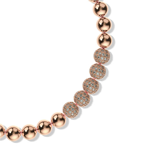 18 Karat Roségold | Gala-Armband mit Kristallpavé | Weiß